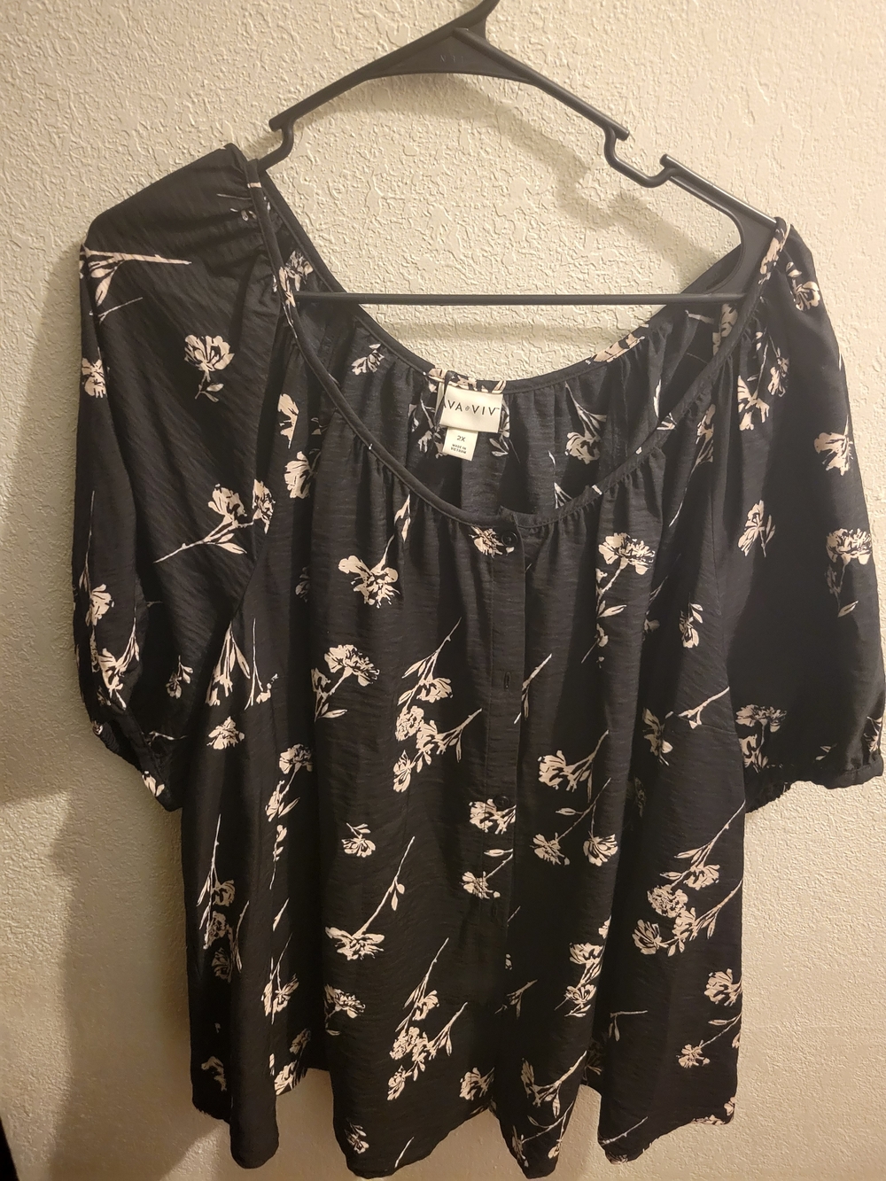 Black Floral Off-Shoulder Top